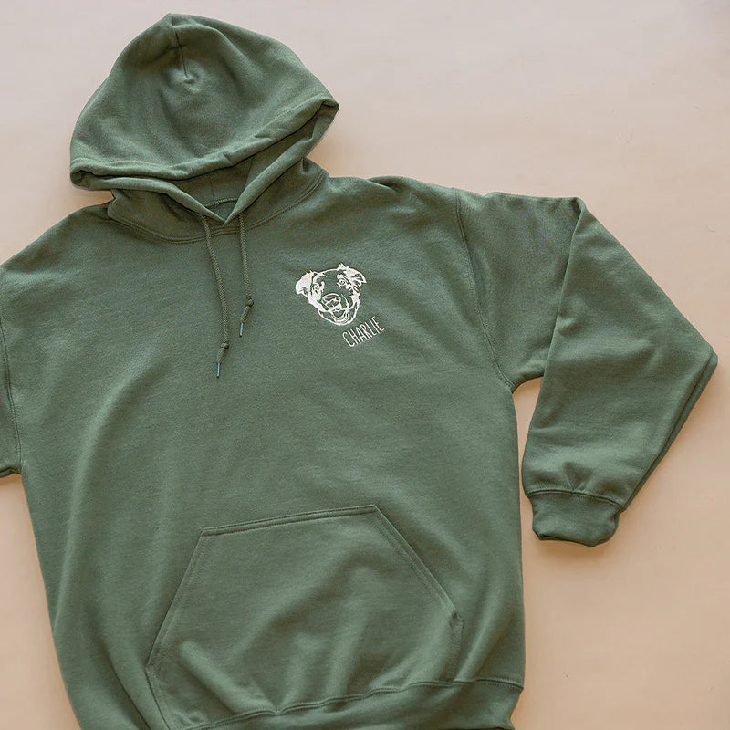 Custom Embroidered Pet Face Hoodie, Tee, Sweatshirt