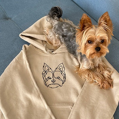 Custom Embroidered T-shirt,Hoodie,Pet Face Sketch Embroidery