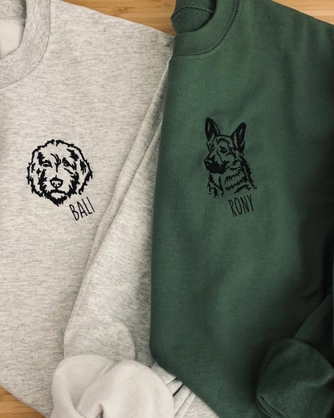 Personalized Dog Sweatshirts for Humans with Custom Embroidered Dog Face and Dog Name