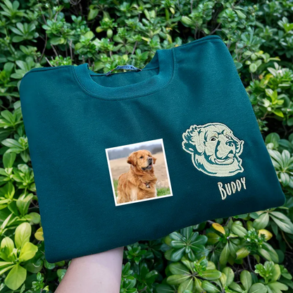 Custom Embroidered Pet Portraits Simple Icons T-Shirt, Sweatshirt, Hoodie