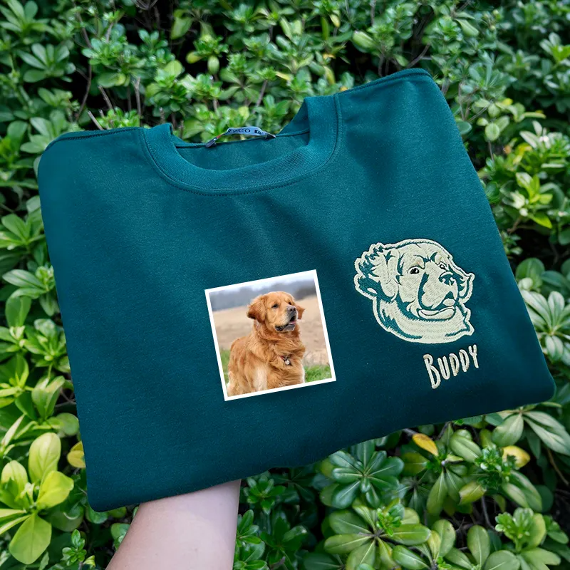 Custom Embroidered Pet Portraits Simple Icons T-Shirt, Sweatshirt, Hoodie