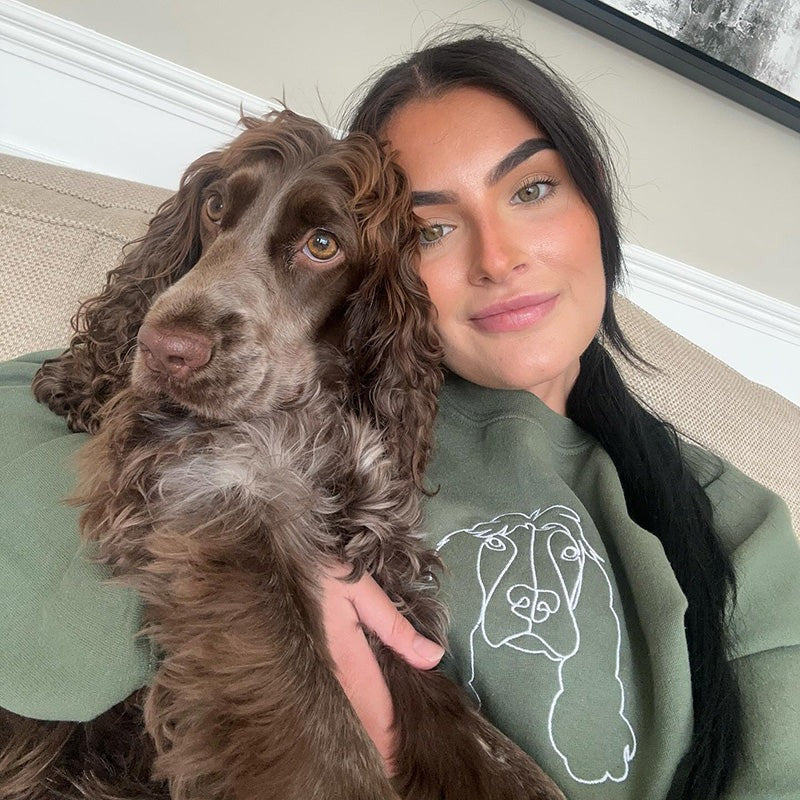 Custom Embroidered T-shirt,Hoodie,Pet Face Sketch Embroidery