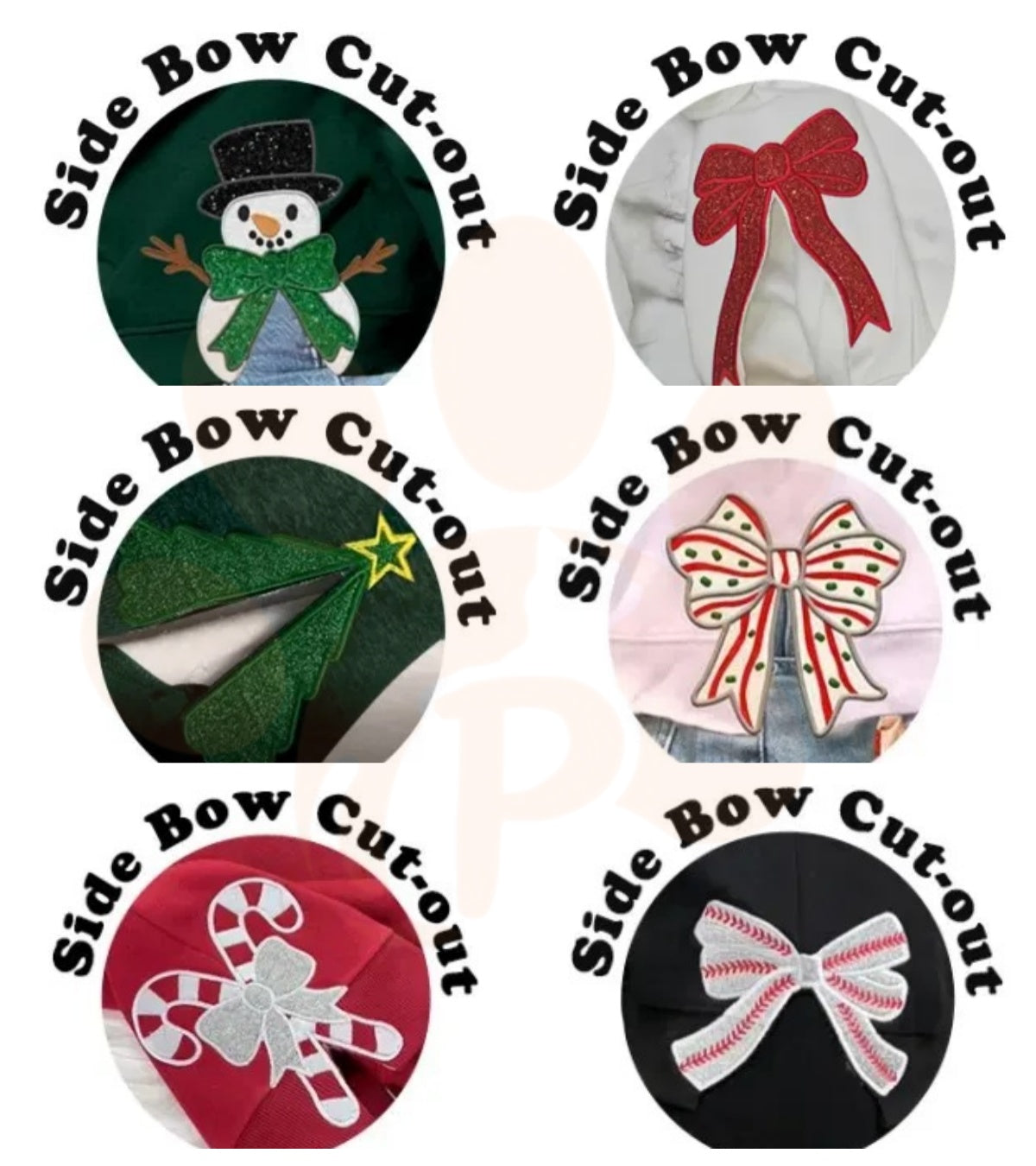 Custom Merry Christmas Embroidered Pet Portrait Sweatshirt with Glitter Side Bow Design