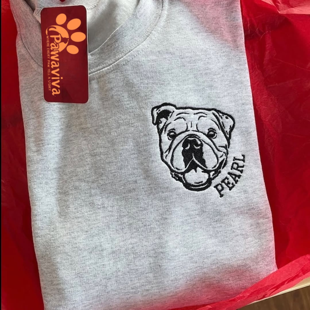 Custom Embroidered Dog Sweatshirt , Custom Pet Sweater , Embroider Sweater