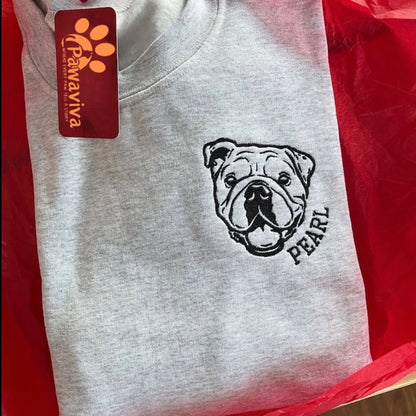 Custom Embroidered Dog Sweatshirt , Custom Pet Sweater , Embroider Sweater