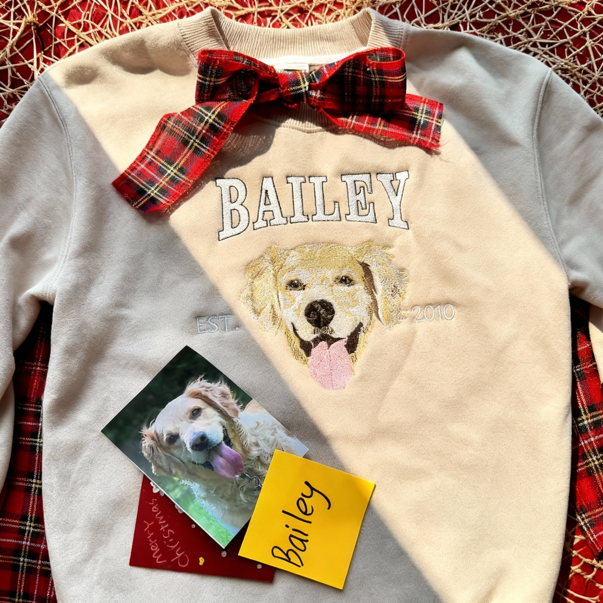 Personalized Embroidered Pet Face and Name Est T-shirt Keepsake Gift for Pet Lovers