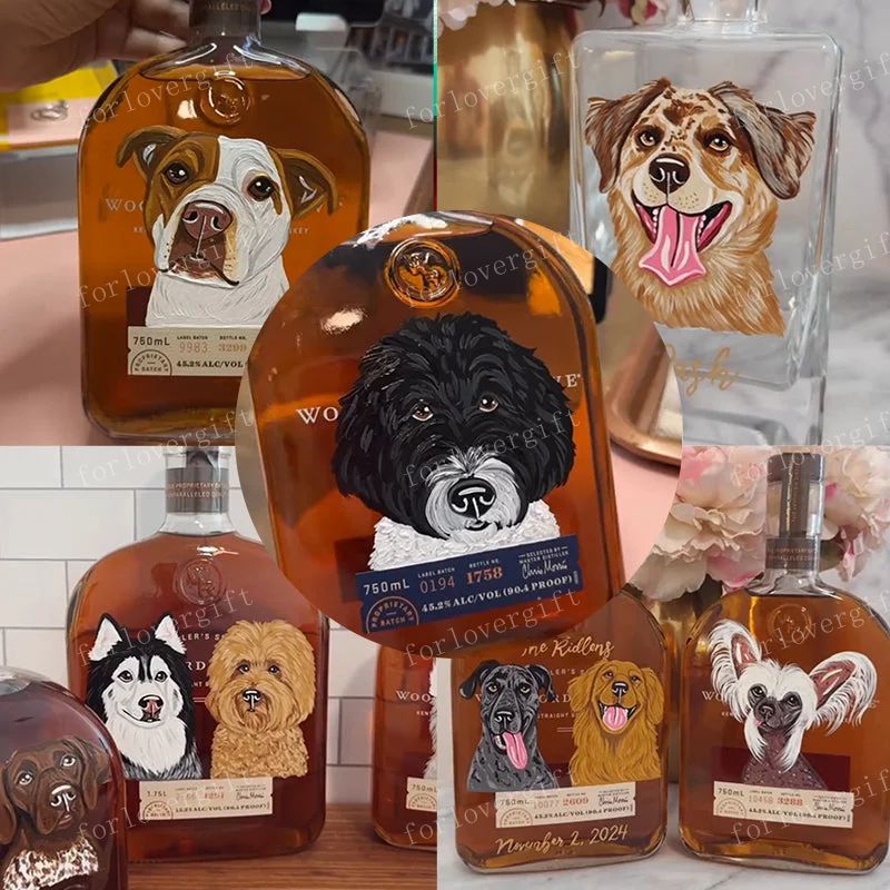 Custom Whiskey Bottles with Pet Portraits