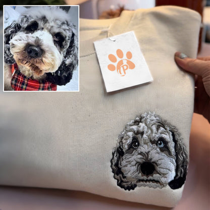 Rich Colors,Custom Embroidered Pet Face Sweatshirt from Your Photo
