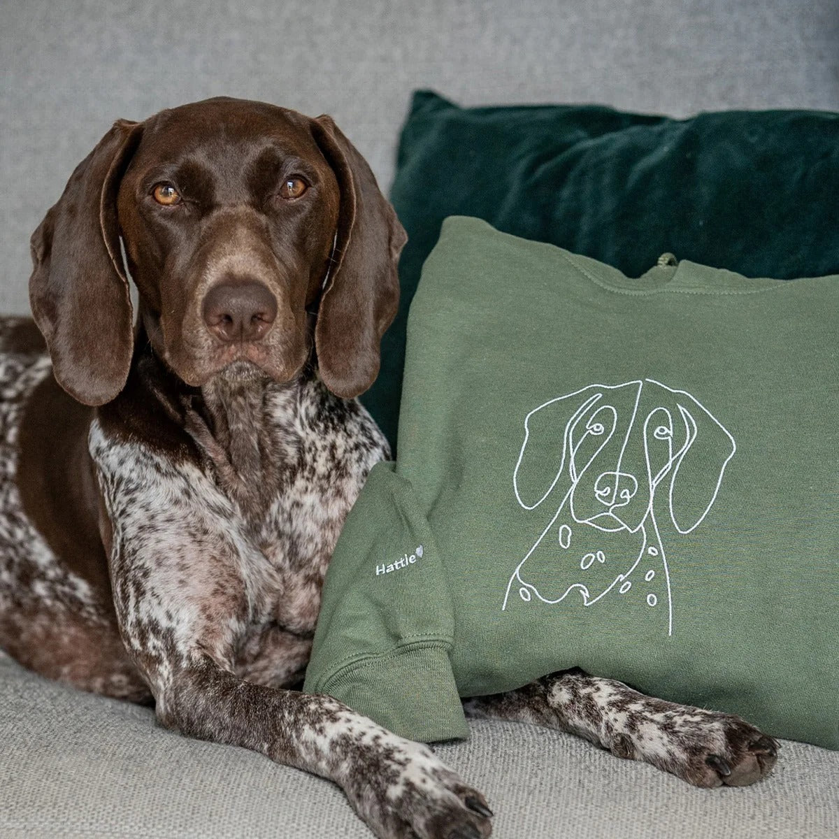 Custom Embroidered T-shirt,Hoodie,Pet Face Sketch Embroidery