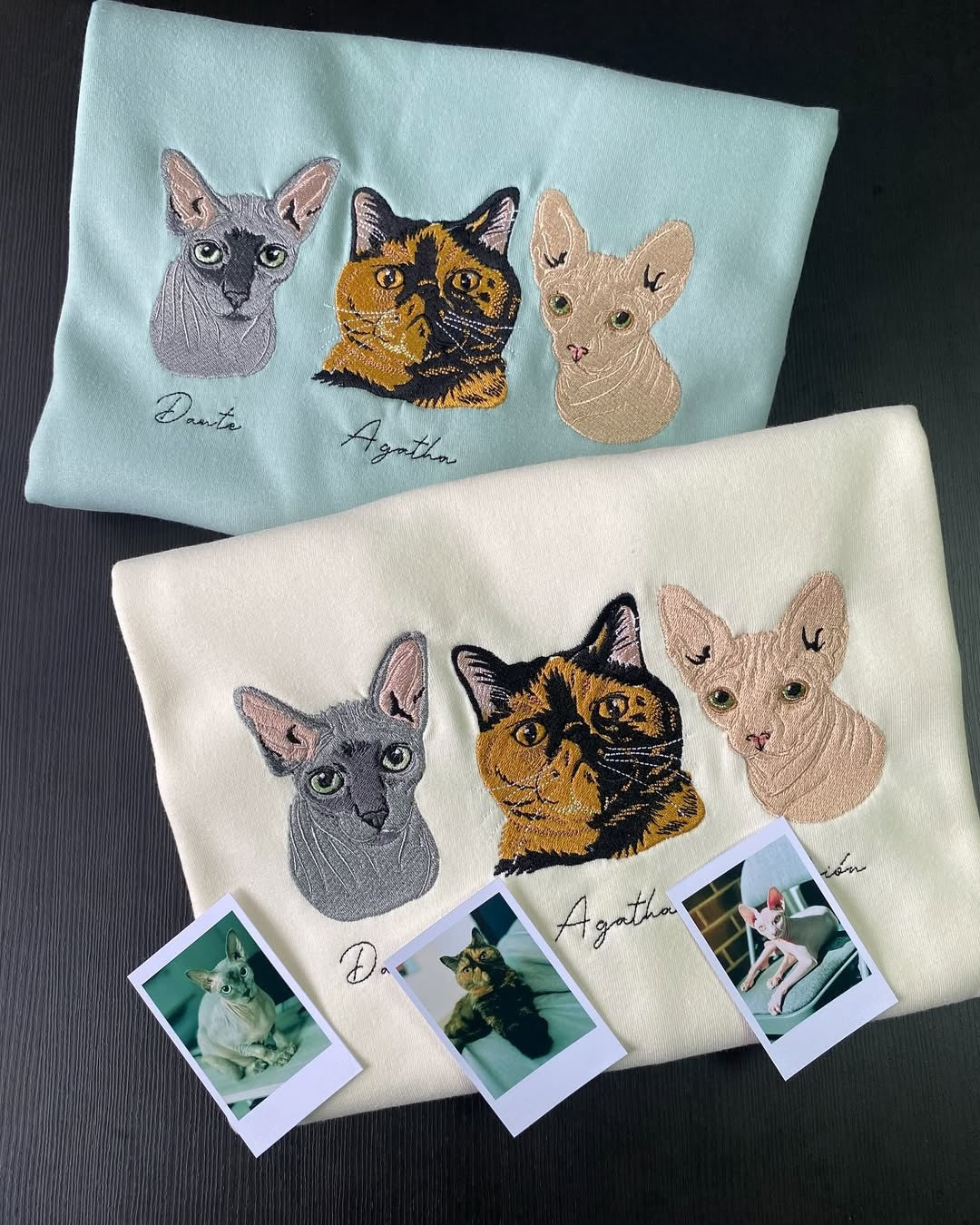 Rich Colors,Custom Embroidered Pet Face T-shirt,Hoodie from Your Photo