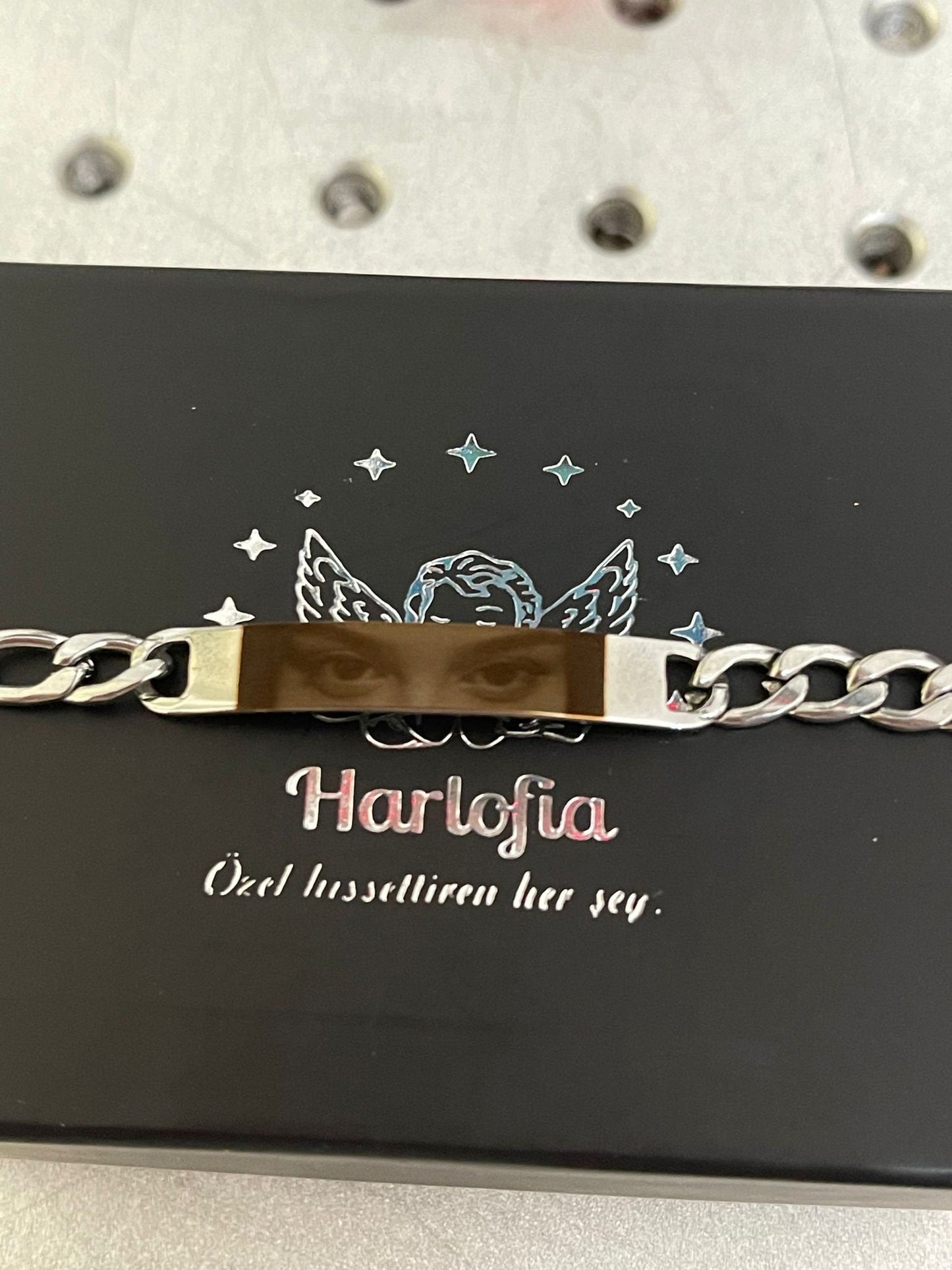 Look With Love Couple Bracelet, Laser Engraved Photo, Laser Engraved Couple Bracelet, Couple Bracelet Set, Eye Printed Couple Bracelet